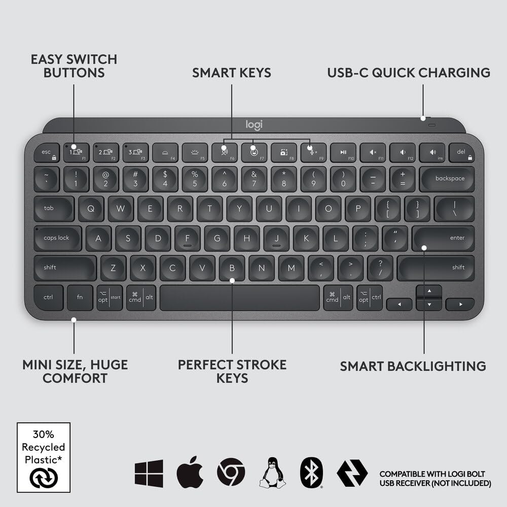 Logitech MX Keys Mini Keyboard — Graphite