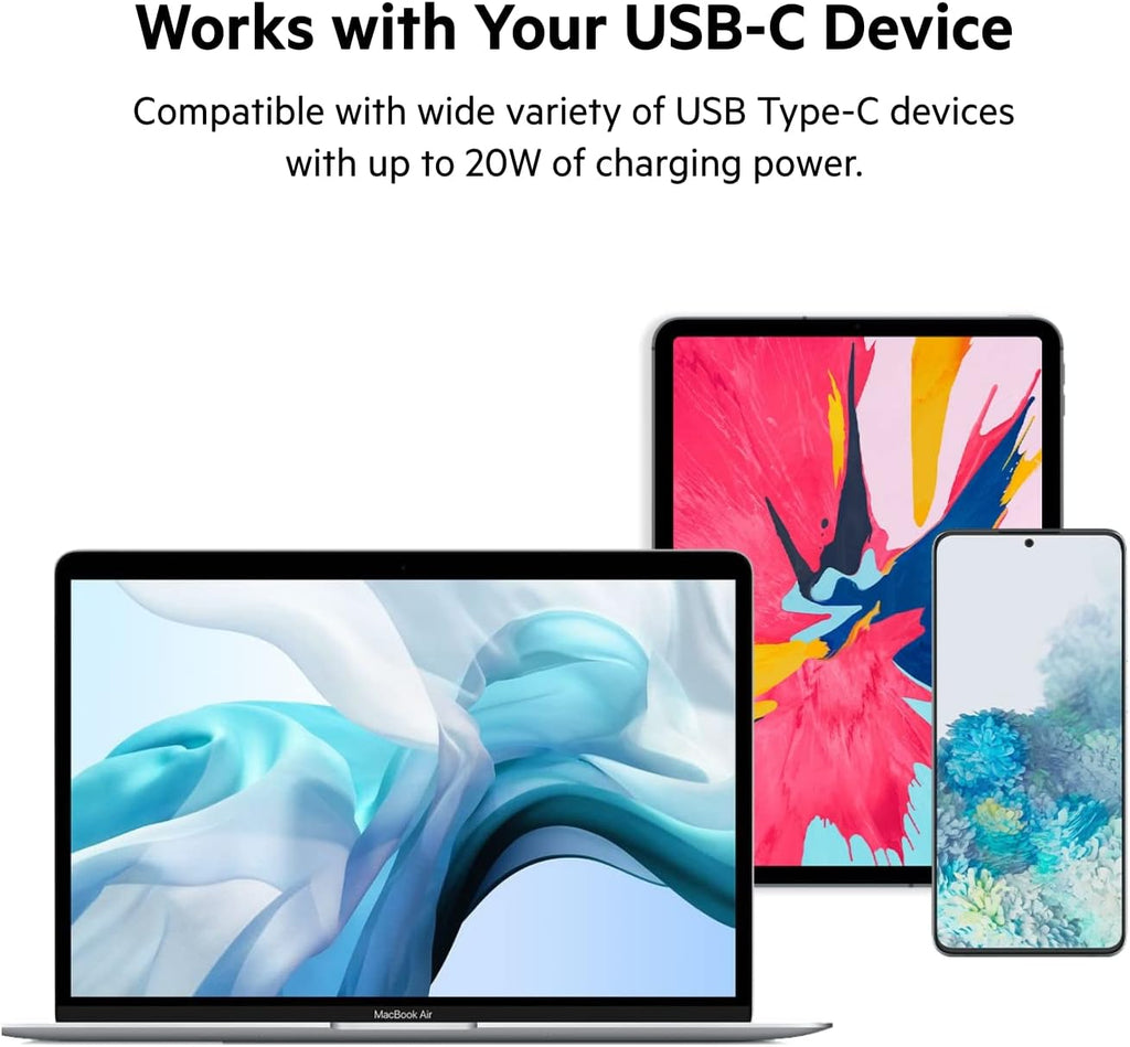 Belkin 20W USB-C Power Delivery Fast Wall Charger With Lightning Cable, Certified PD 3.1 PPS and Travel Sized Design for iPhone 14, Pro, Max, Mini, iPad, Galaxy, Pixel and More
