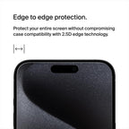 Belkin ScreenForce TemperedGlass Treated Privacy Screen Protector for iPhone 15 Pro Max - Slim & Scratch-Resistant - Includes Easy Align Tray for Bubble Free Application