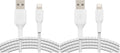 Belkin iPhone Cable (3M) Braided USB to Lightning Cable – White (Pack of 2)