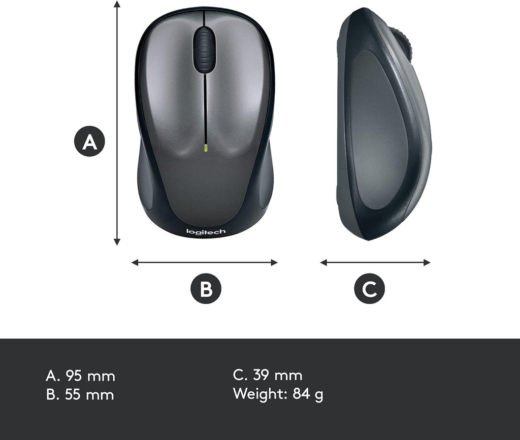 Logitech M235 Wireless Mouse — Grey