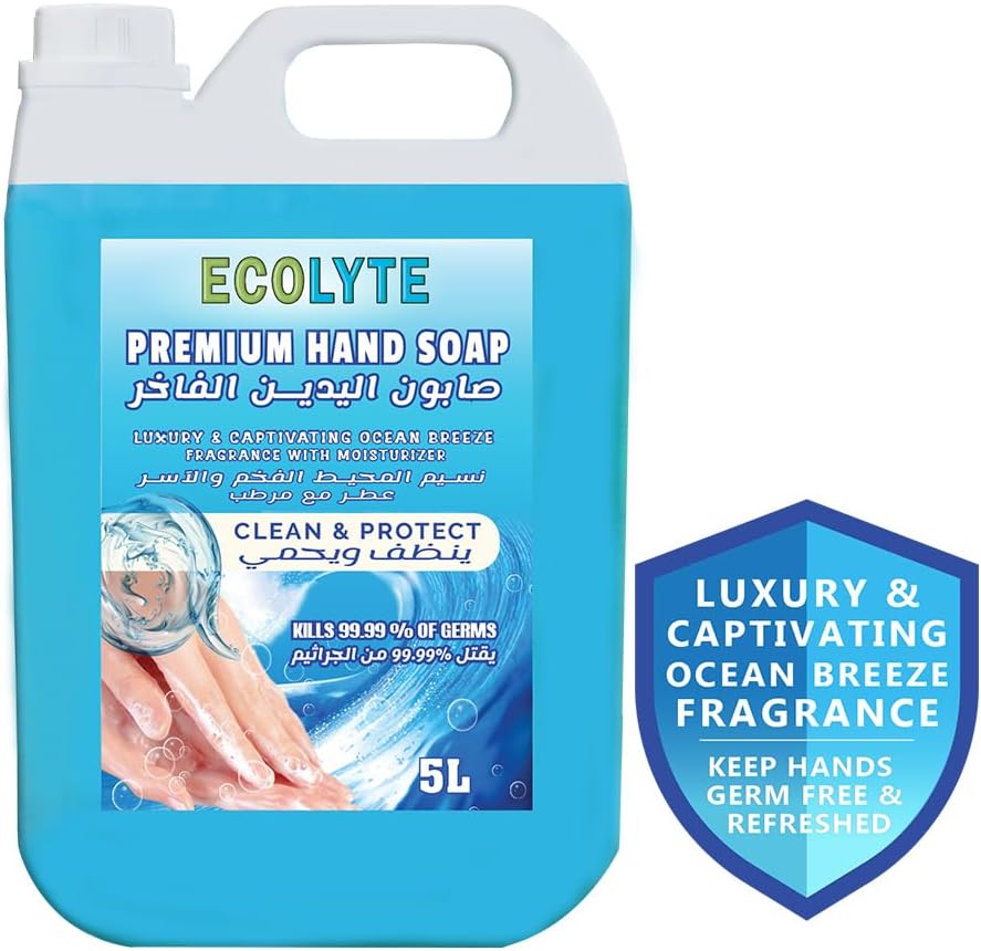 ECOLYTE+ Disinfectant Skincare Handwash Liquid Soap for Effective Germ Protection & Personal Hygiene (Ocean Breeze, 5 Liter) — additional view 2