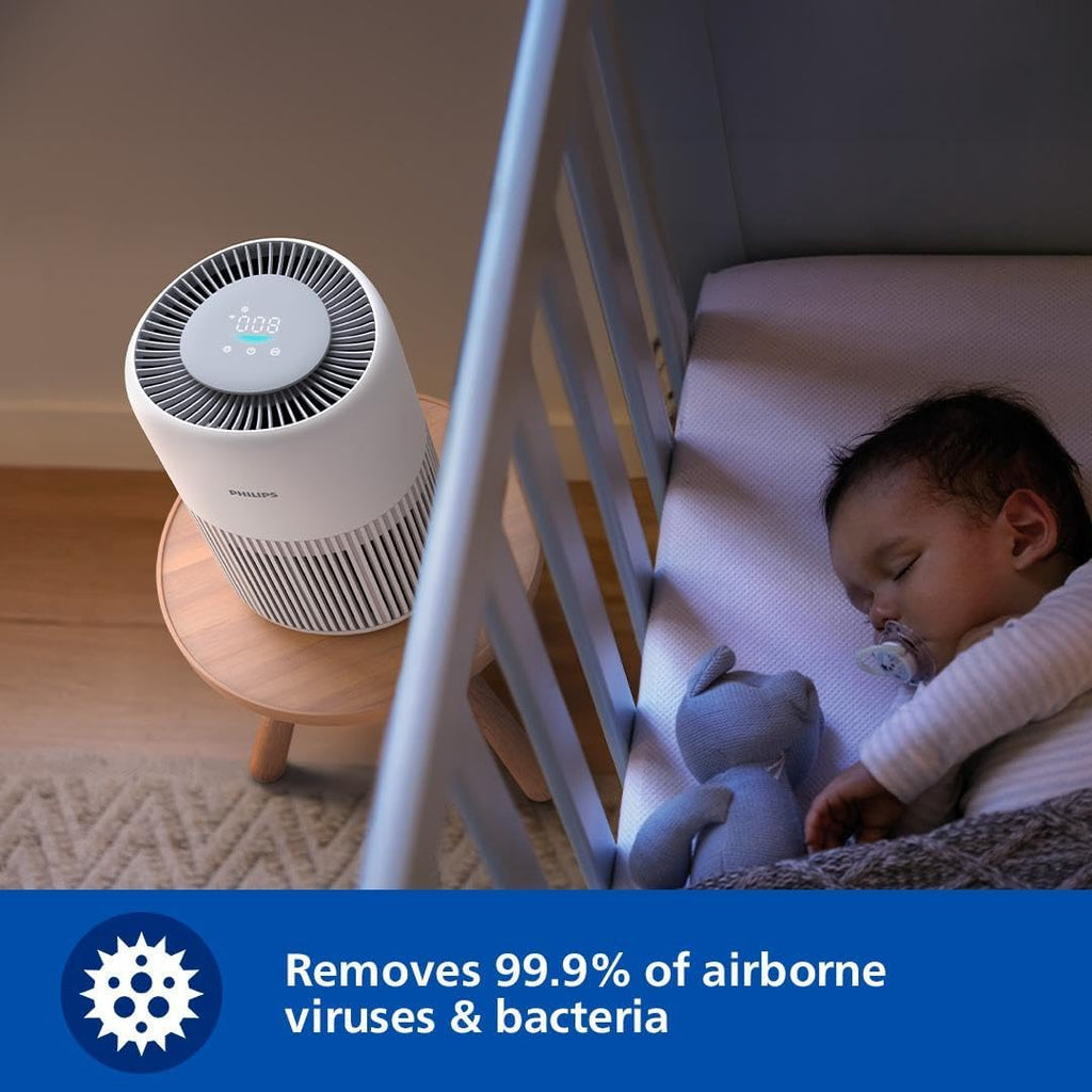 Philips AC3420/10 2-in-1 Air Purifier and Humidifier, 3400 Series, 78 m2, CADR 300m³/s, 3-Layer HEPA Filter, Remote Control with Air+ App — Arctic white