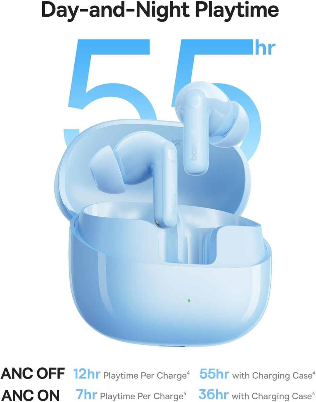 Baseus Bass BP1 Pro Noise-Cancelling Earbuds — Ocean Blue