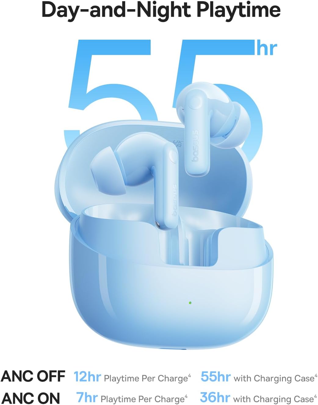 Baseus Bass BP1 Pro Noise-Cancelling Earbuds — Ocean Blue