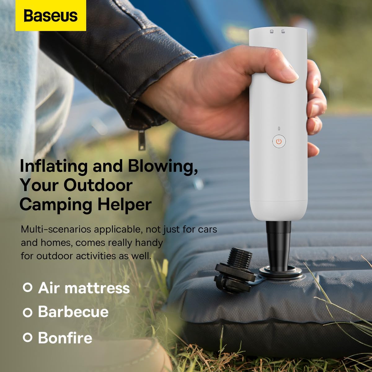 Baseus Car Vacuum Cleaner High Power, A3 Lite 12000PA Handheld Vacuum with Single Touch Empty, USB C Fast Charging — 12000Pa- A3 Lite — White