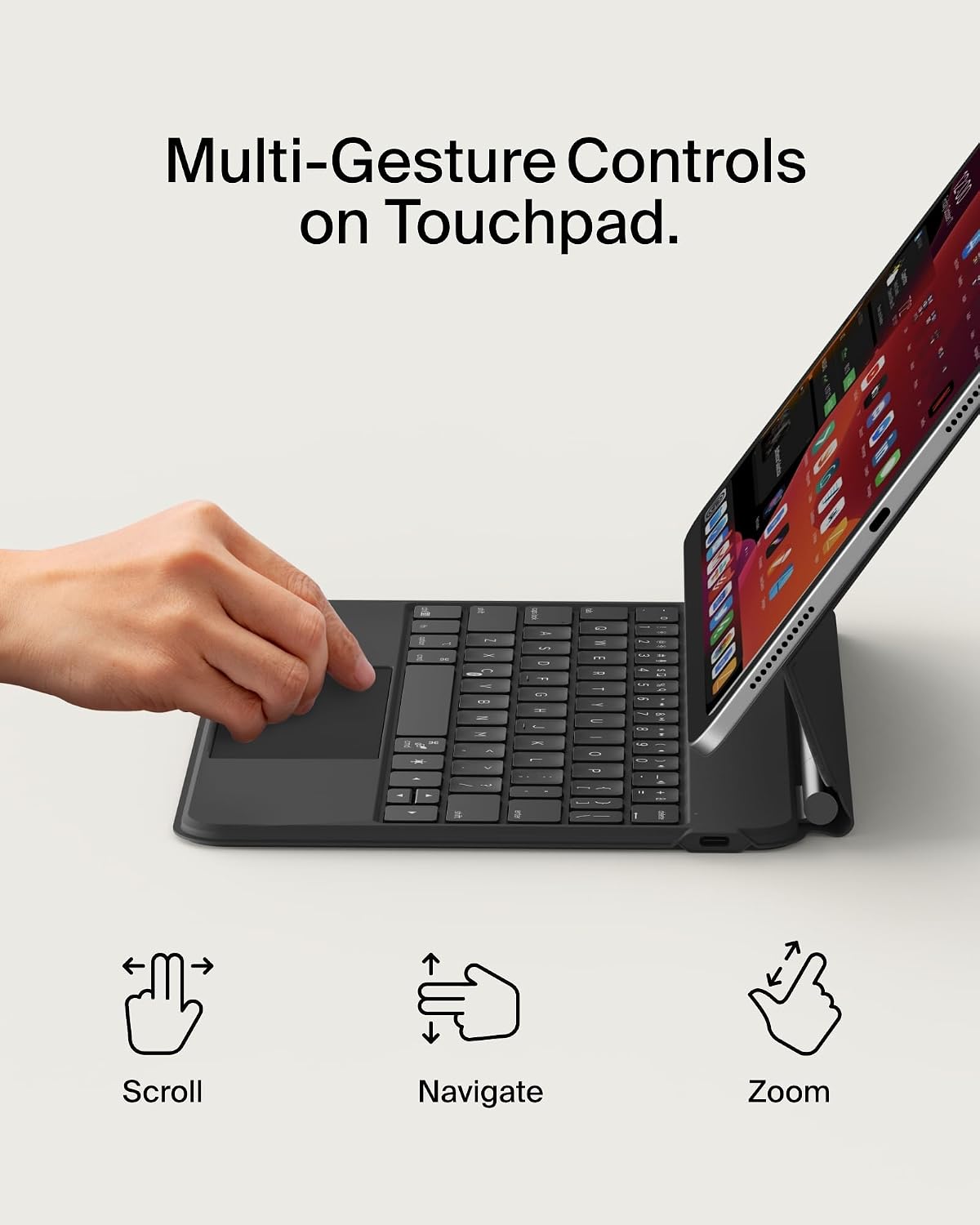 Belkin Pro iPad Keyboard Case with Magnetic Stand, Backlit Bluetooth Keys, Multi‑Touch Trackpad, Apple Pencil Holder, QWERTY Layout, Media Controls, Compatible with iPad 10.9” 10th Gen, iPad 11” A16