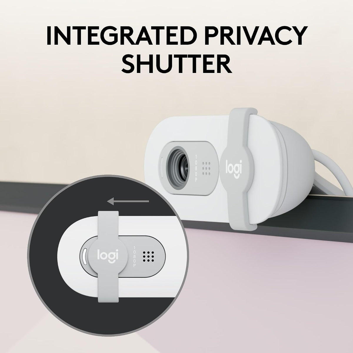 Logitech BRIO 100 Webcam — Off White