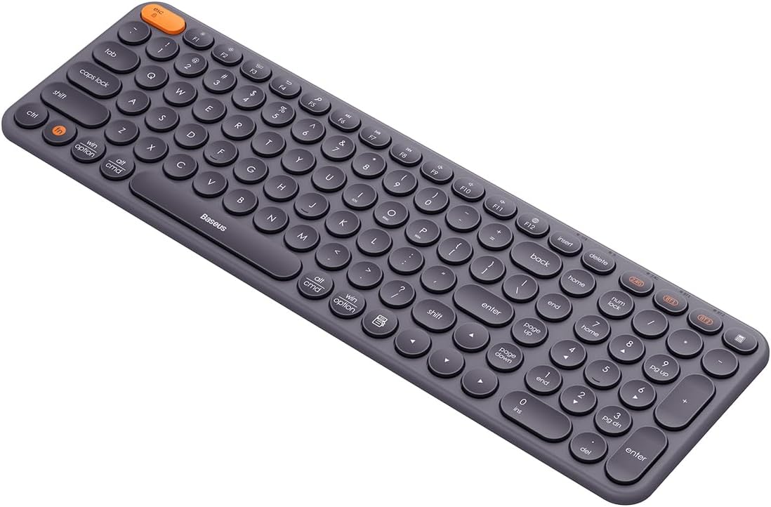 Baseus Wireless Keyboard for Desktops, K01B Tri-Mode Wireless Multi-Device Keyboard, Ultra-Slim Keyboard for Computer, Desktop, PC, Laptop and Windows