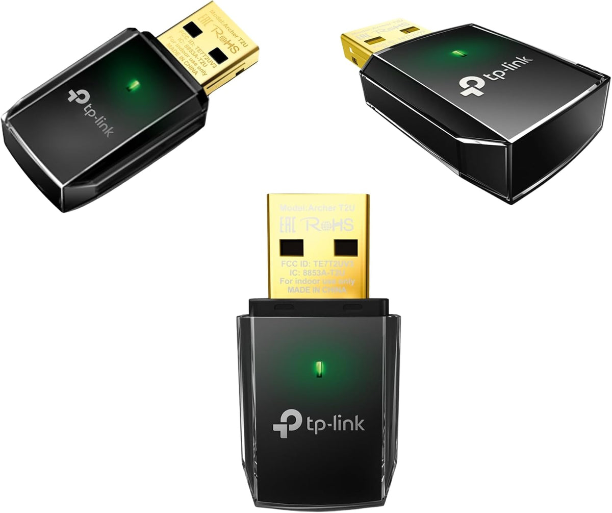 TP-Link Archer T2U 11AC USB WiFi Adapter - Dual Band 2.4G/5G AC600 Wireless Network Card, WiFi Dongle, Mini size, Supports Windows (XP/7/8/8.1/10), Mac OS (10.7~10.14)