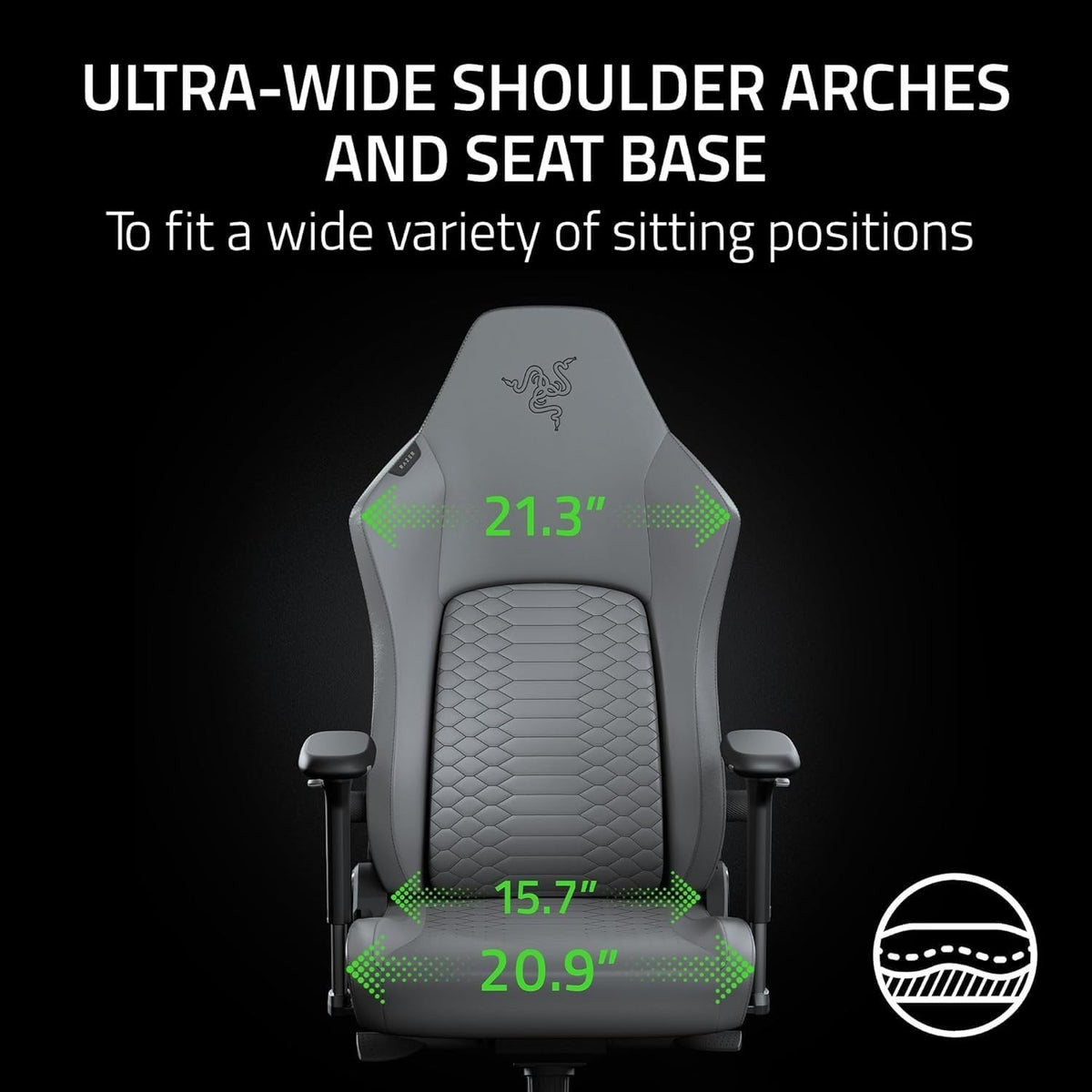 Razer Iskur V2 NewGen Ergonomic Gaming Chair — Light Gray — product image 2