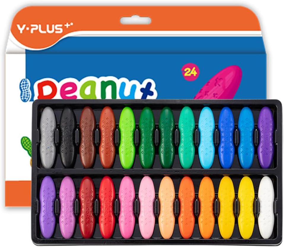 YPLUS Peanut-Shaped Crayons — 24 Colours