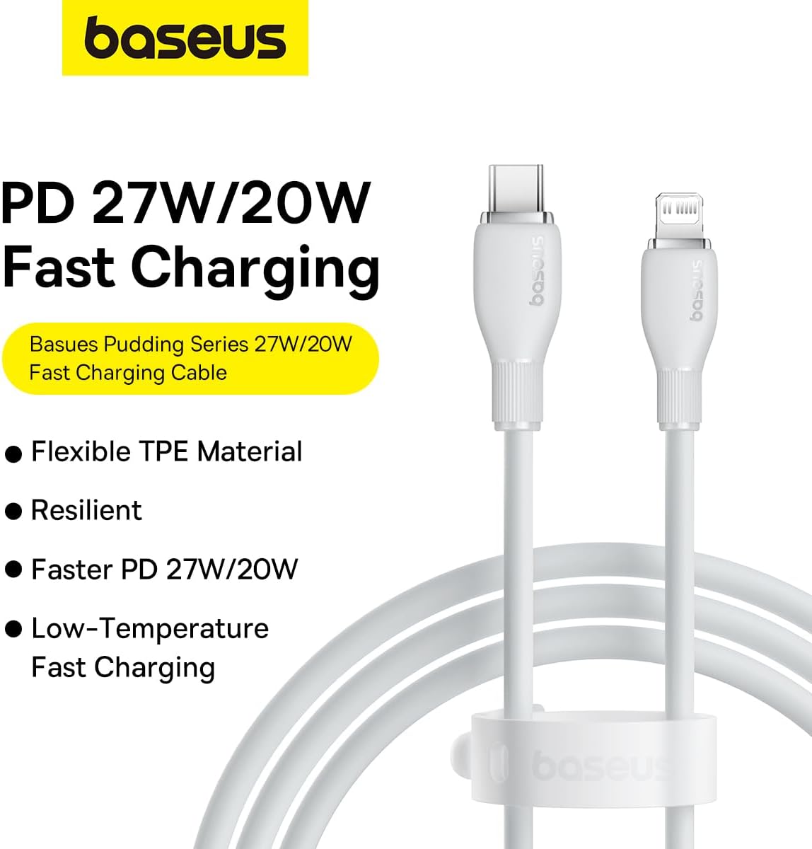 Baseus Pudding USB-C to Lightning Cable 20W — 1.2m — White