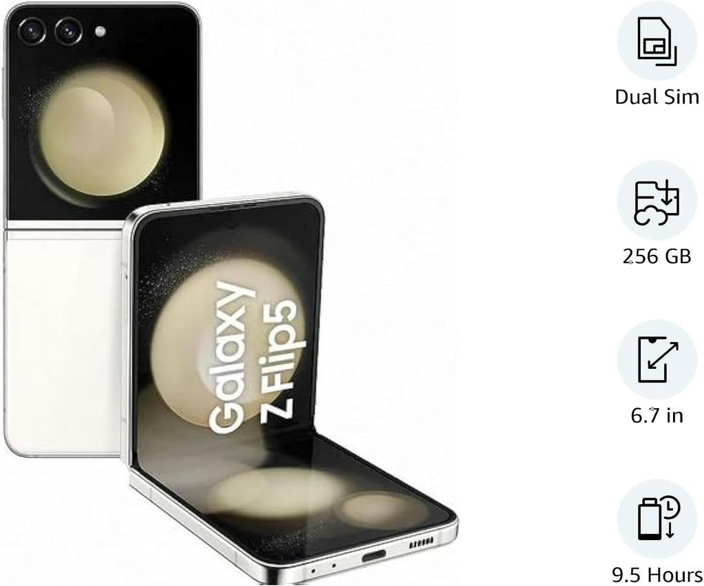 SAMSUNG Galaxy Z Flip 5 Dual SIM Cream 8GB RAM 256GB 5G - International Version, ivory