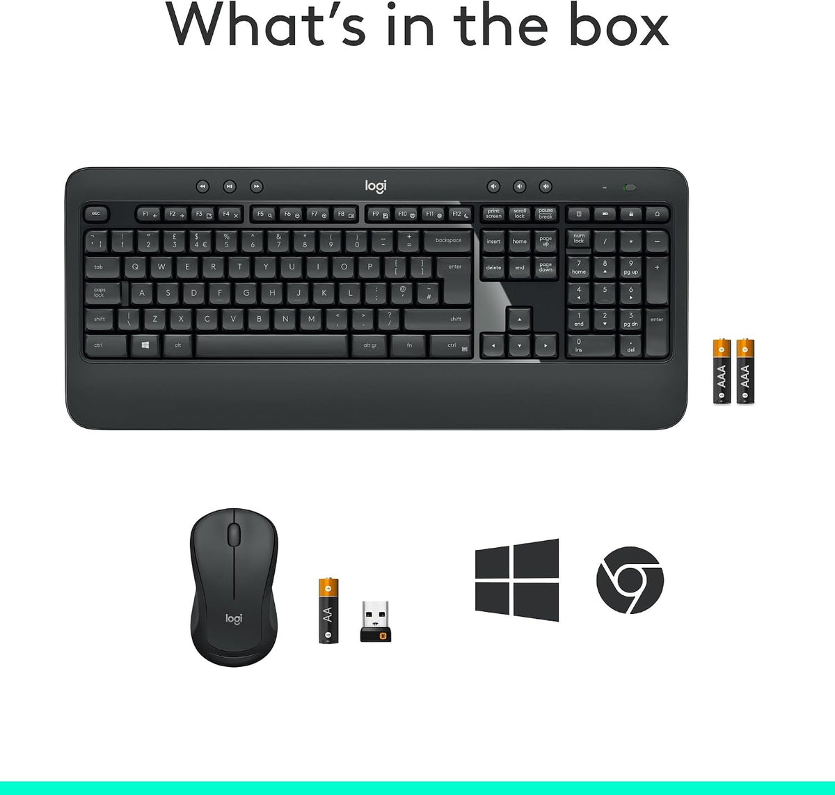 Logitech MK540 Keyboard and Mouse Combo — Black