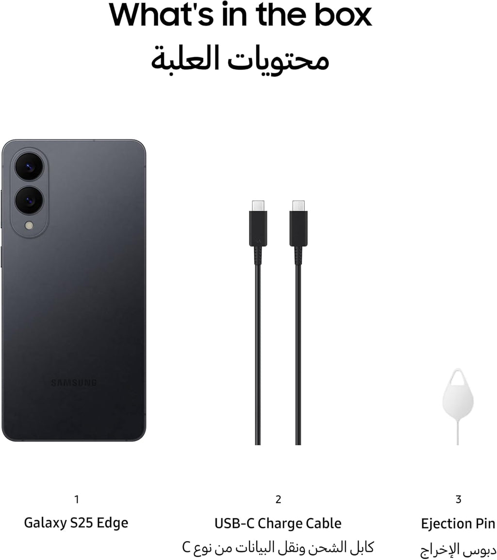 Samsung Galaxy S25 Edge AI Phone, 256GB Storage, 12GB RAM, Titanium Jetblack, Galaxy AI, Android Smartphone, 200MP Camera, Long Battery Life,(UAE Version)
