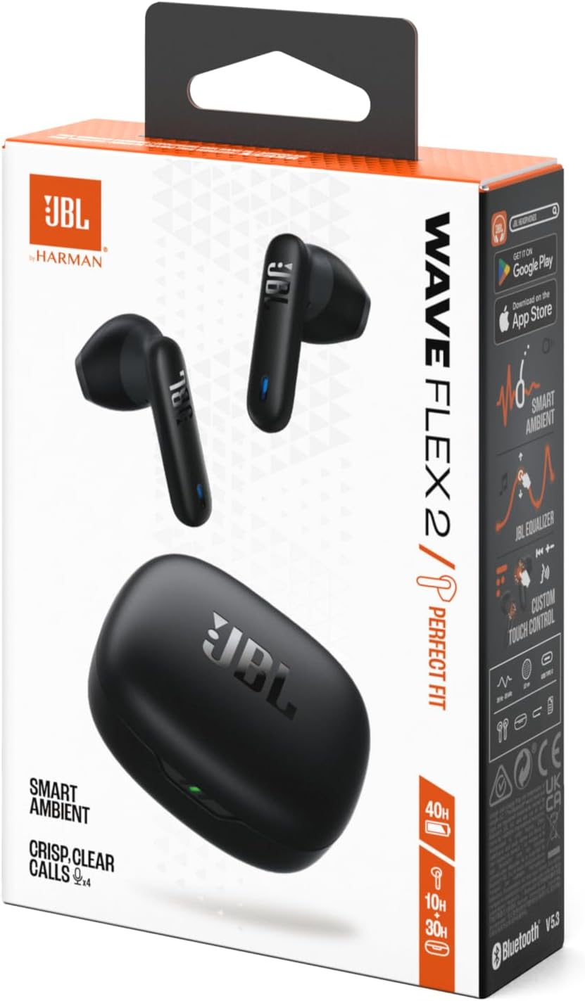 JBL Wave Flex 2 True Wireless Earbuds — Black