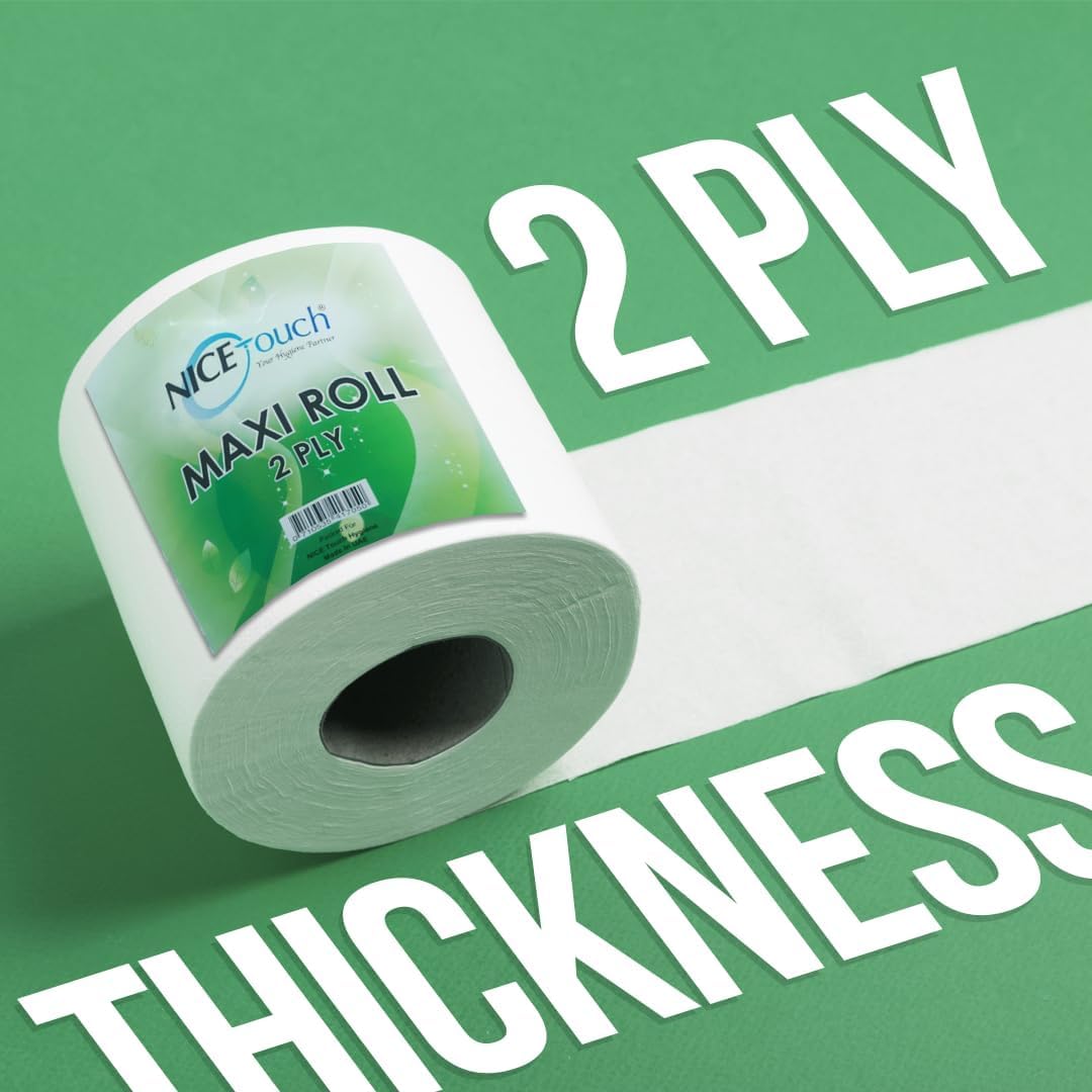 Nice Touch 2-Ply Kitchen Paper Towel Tissue Rolls, 600 Sheets per Roll, 2 Maxi Rolls, 500g Each, Diamond Embossed, High Absorbency & Ultra-Soft Texture — additional view 4
