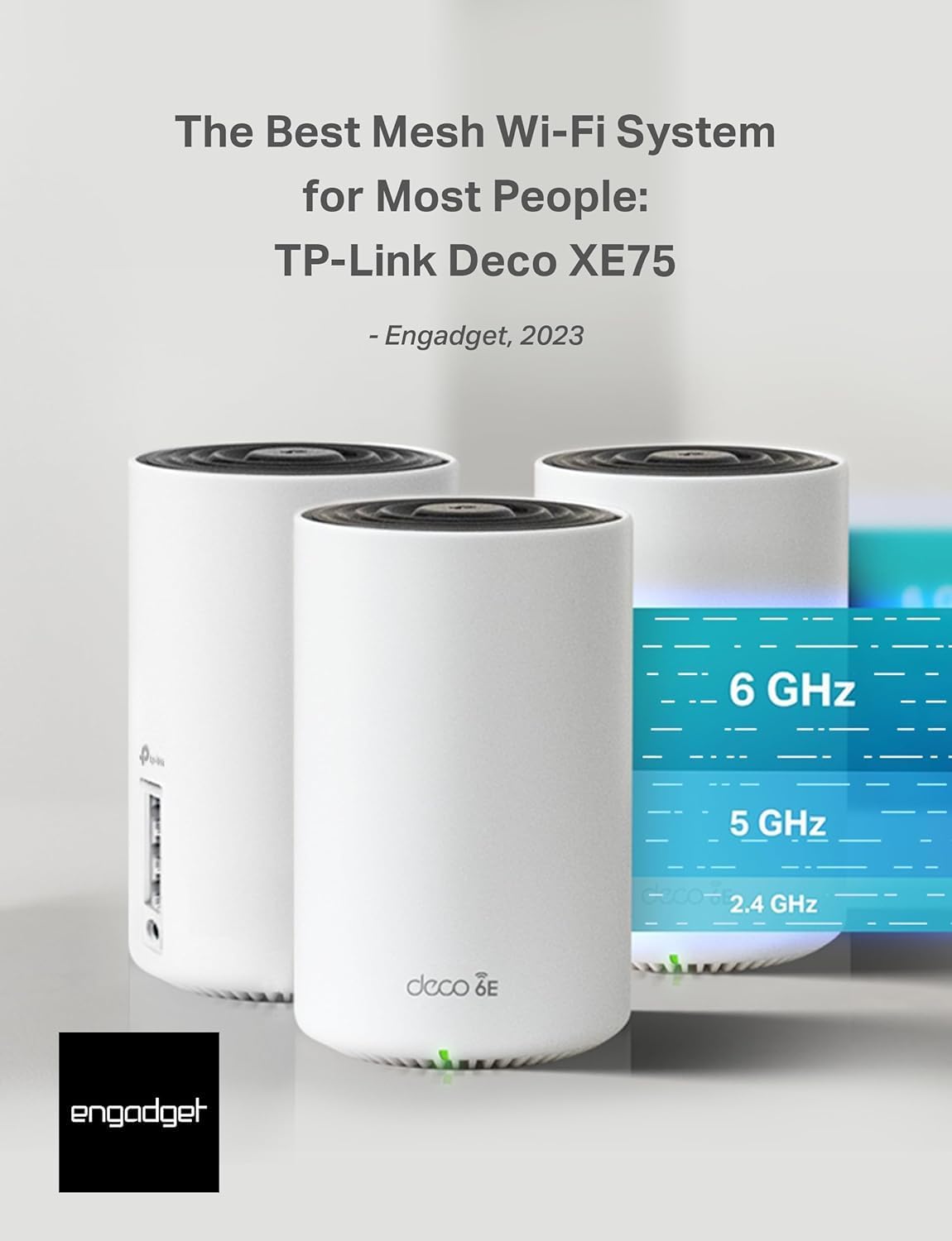 TP-Link Deco AXE5400 Tri-Band WiFi 6E Mesh System(Deco XE75) - Covers up to 5500 Sq.Ft, Replaces WiFi Router and Extender, AI-Driven Mesh, New 6GHz Band, 2-Pack