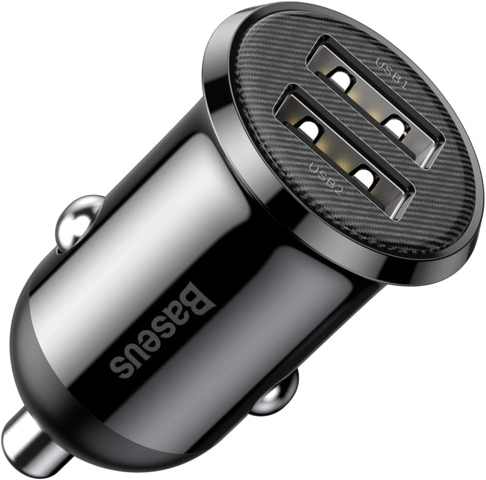 Baseus Grain Pro Dual USB-A Car Charger 4.8A — Blue