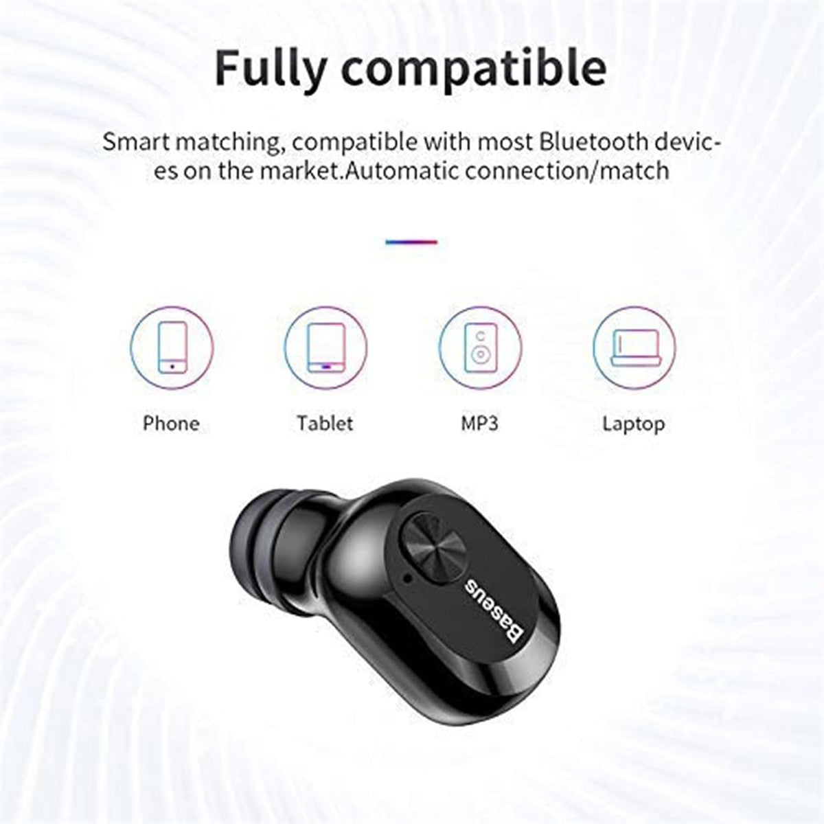 Baseus Encok A03 Single-Ear Wireless Earphone — White