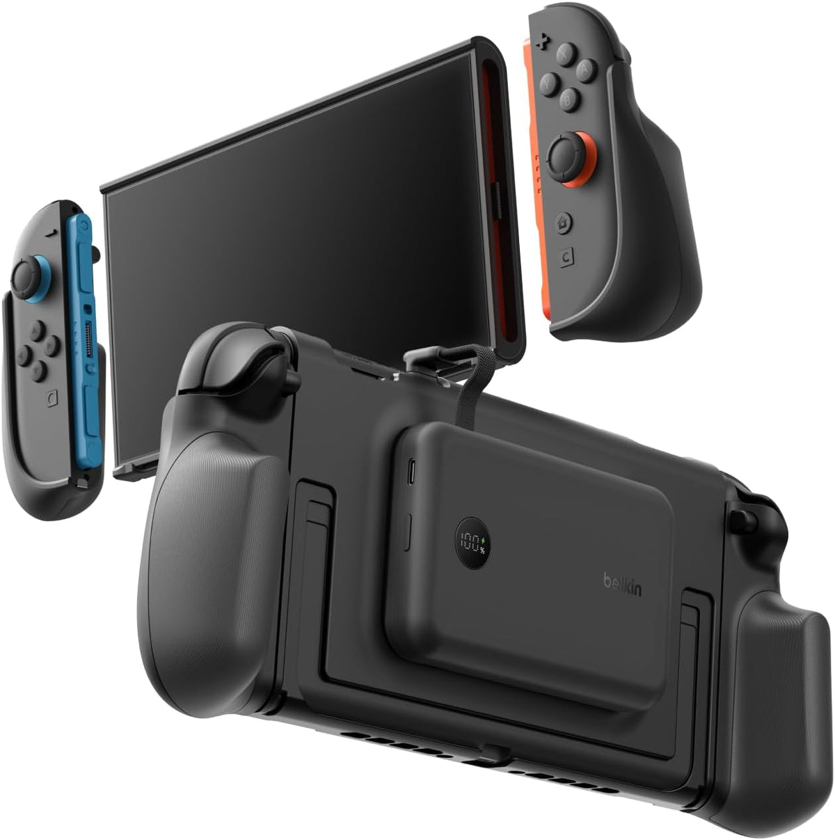 Belkin Gaming Charging Grip for Nintendo Switch 2, 10K Power Bank - Black