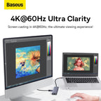 Baseus UltraJoy USB-C Hub 7-in-1 — HDMI 4K 60Hz, USB, PD, Ethernet and SD/TF — Space Grey