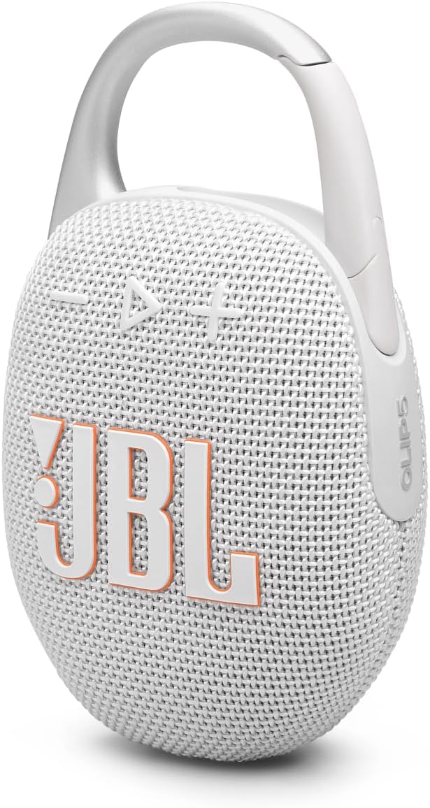 JBL Clip 5 Portable Bluetooth Speaker — White