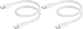 Belkin Fast Charge (0.5ft) Braided USB-C to USB-C Cable for iPhone 16, iPhone 16 Pro, iPhone 16 Pro Max, iPhone 16 Plus, iPhone 15, Galaxy S24, S23, Note10, Pixel 9, Pixel 8, iPad Pro & More - White