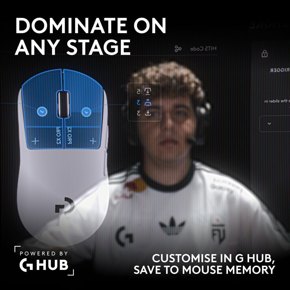 Logitech G PRO X2 SUPERSTRIKE Gaming Mouse — Black/White