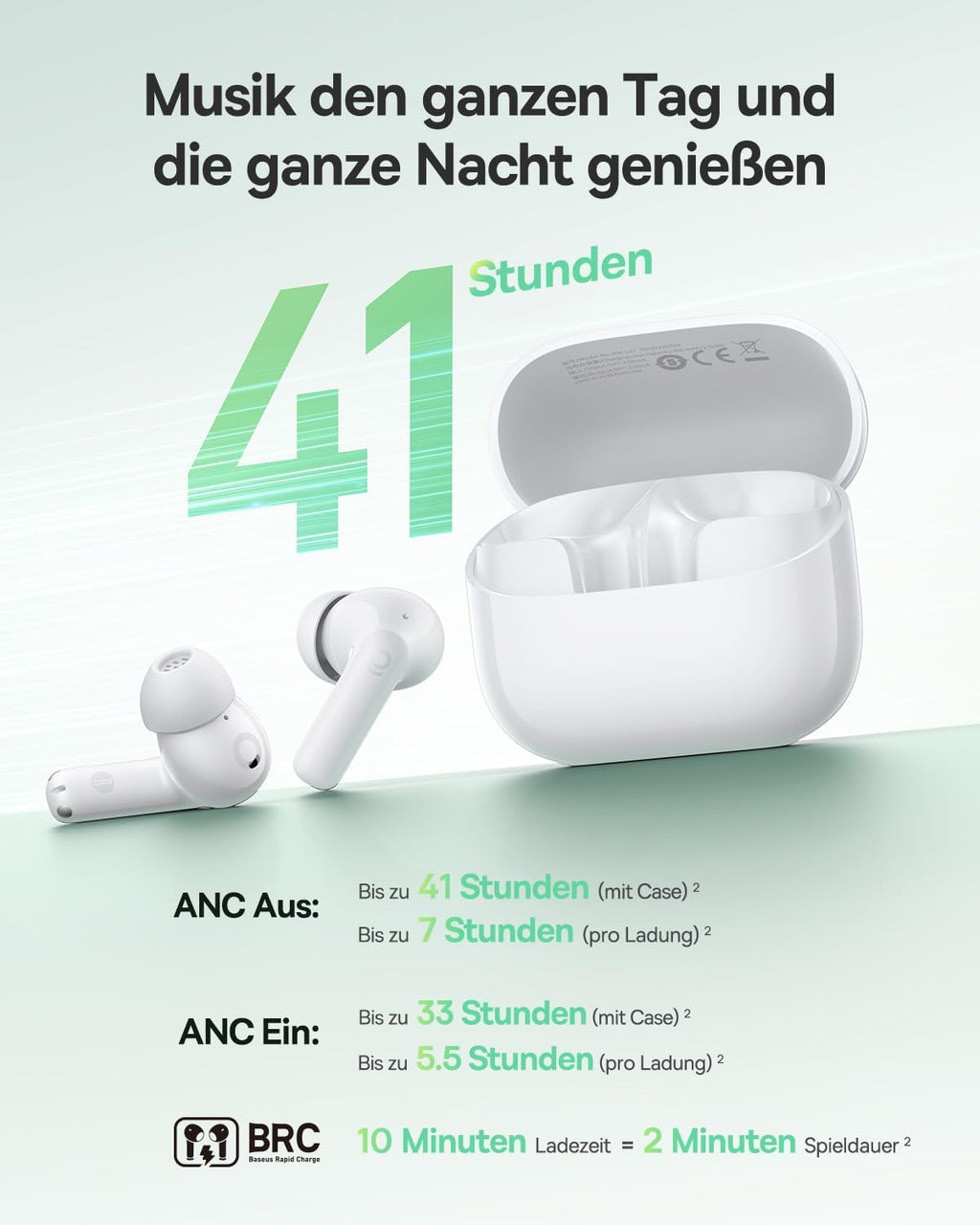 Baseus EP10 NC Wireless Earbuds — White