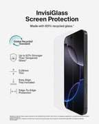 Belkin ScreenForce InvisiGlass iPhone 16 Pro Max Screen Protector, scratch-resistant impact protection, easy align tray for bubble free application, made with recycled glass for iPhone 16 Pro Max