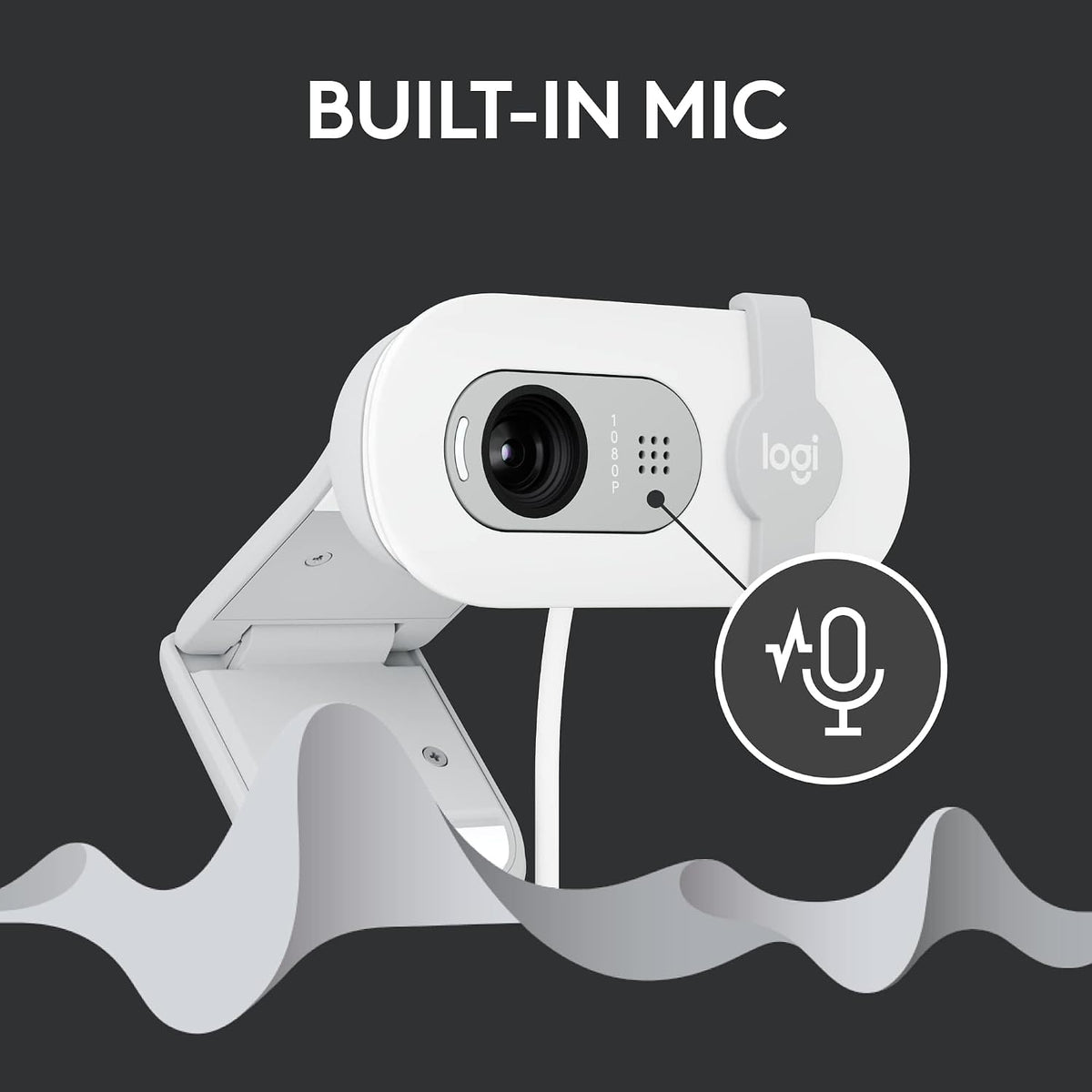 Logitech BRIO 100 Webcam — Off White