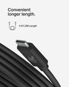 Belkin Connect USB4 Cable (4ft/1.2M Power Cable), USB-C to USB-C, 20Gbps Data Transfer, 240W Power Delivery, Compatible with Mac, Windows, Chromebook & More