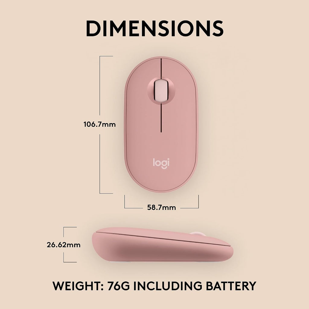 Logitech M350S Wireless Mouse — Rose