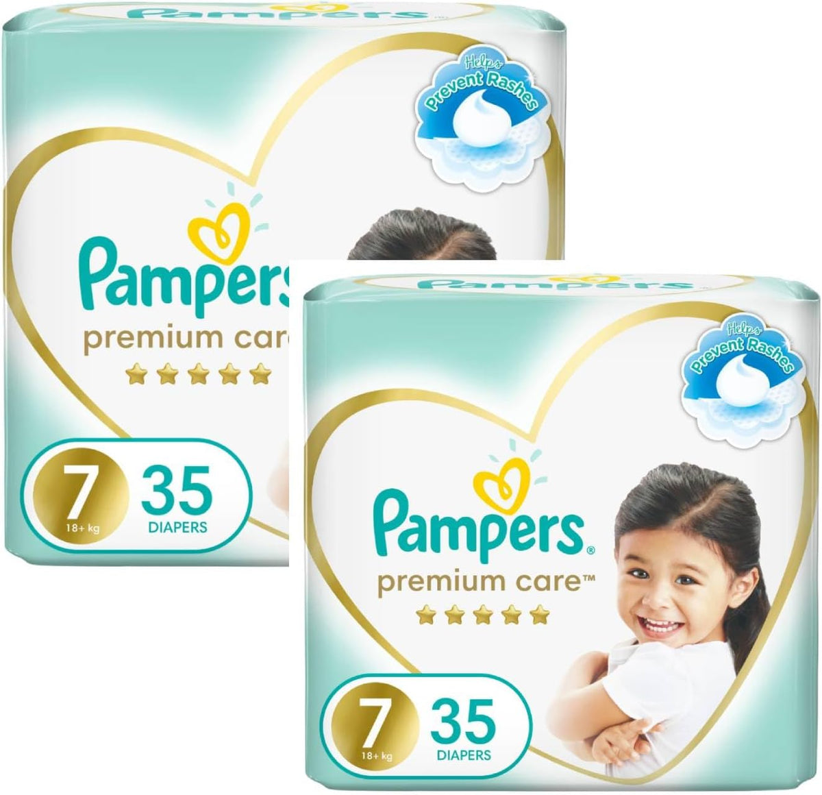 Pampers Premium Care Taped Baby Diapers, Size 7, 18+kg, Unique Softest Absorption for Ultimate Skin Protection, 70 Count