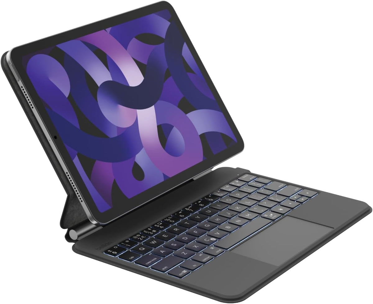 Belkin Pro iPad Keyboard Case with Magnetic Stand, Backlit Bluetooth Keys, Trackpad Gestures, Apple Pencil Holder, Premium Leather Cover, QWERTY, Media Controls, For iPad Air 11” M3/M4, Pro 11”