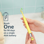 Philips One by Sonicare Battery Toothbrush, Mango Yellow, HY1100/02, 2 Piece Set — Mango Yellow (Middle-East)