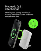 Belkin BoostCharge Pro Wireless Power Bank 10000mAh, 15W with Qi2, MagSafe Compatible Portable Charger + Built-in Pop-up Kickstand, For iPhone 17, iPhone Air, iPhone 16, 15, 14, Pixelsnap and More