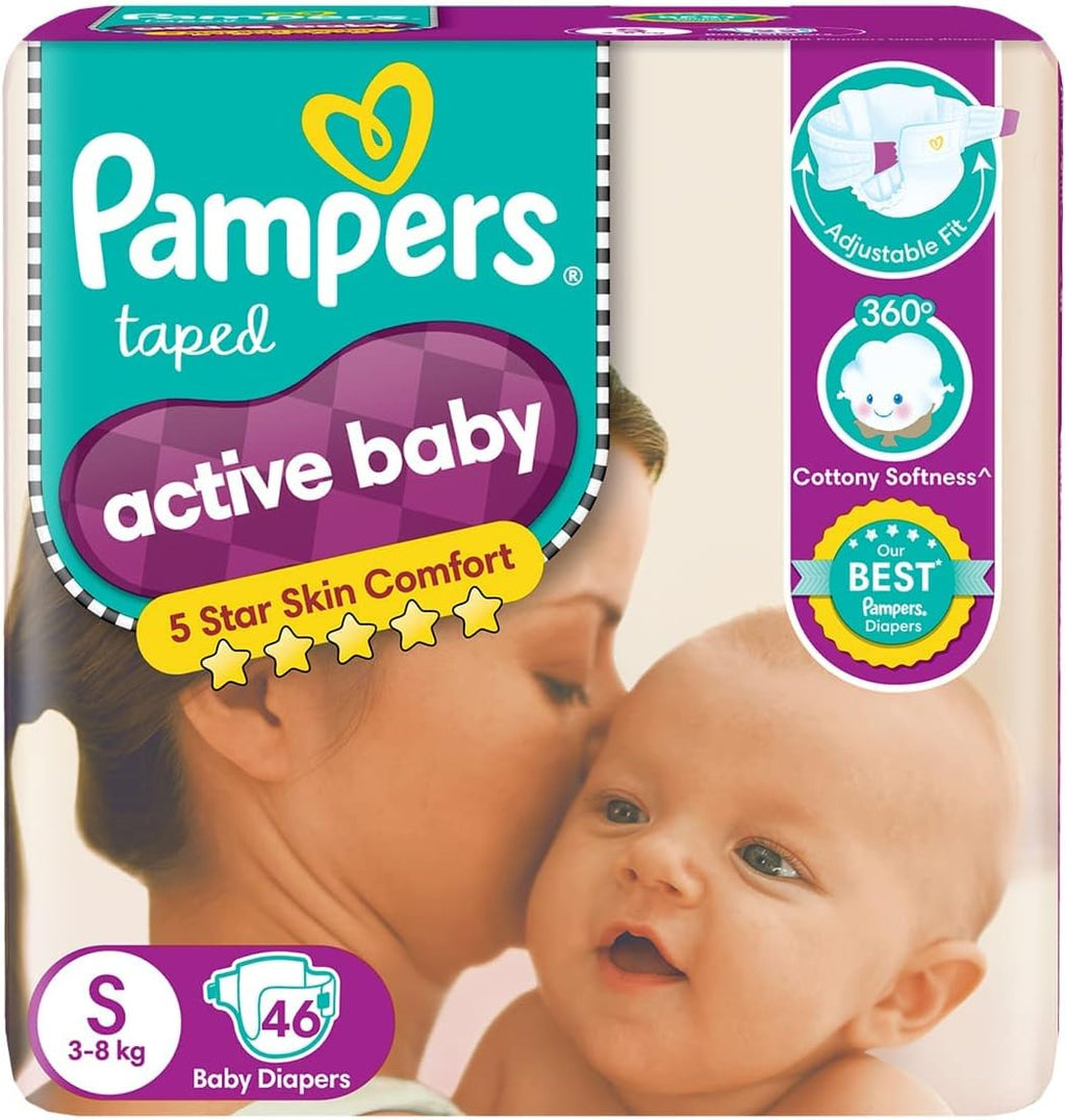 Pampers Active Baby Diapers, Small (46 Count)