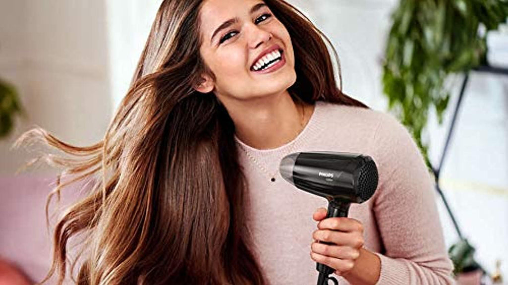 Philips Dryer Compact BHC010/13 — 1200W — DC Motor dryer — ThermoProtect and CoolShot features — Foldable handle — 3 speed settings — Black