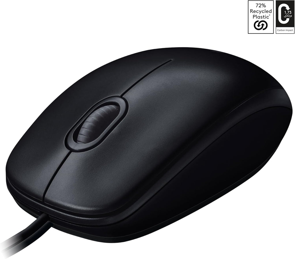 Logitech M100 Wired Mouse — Black