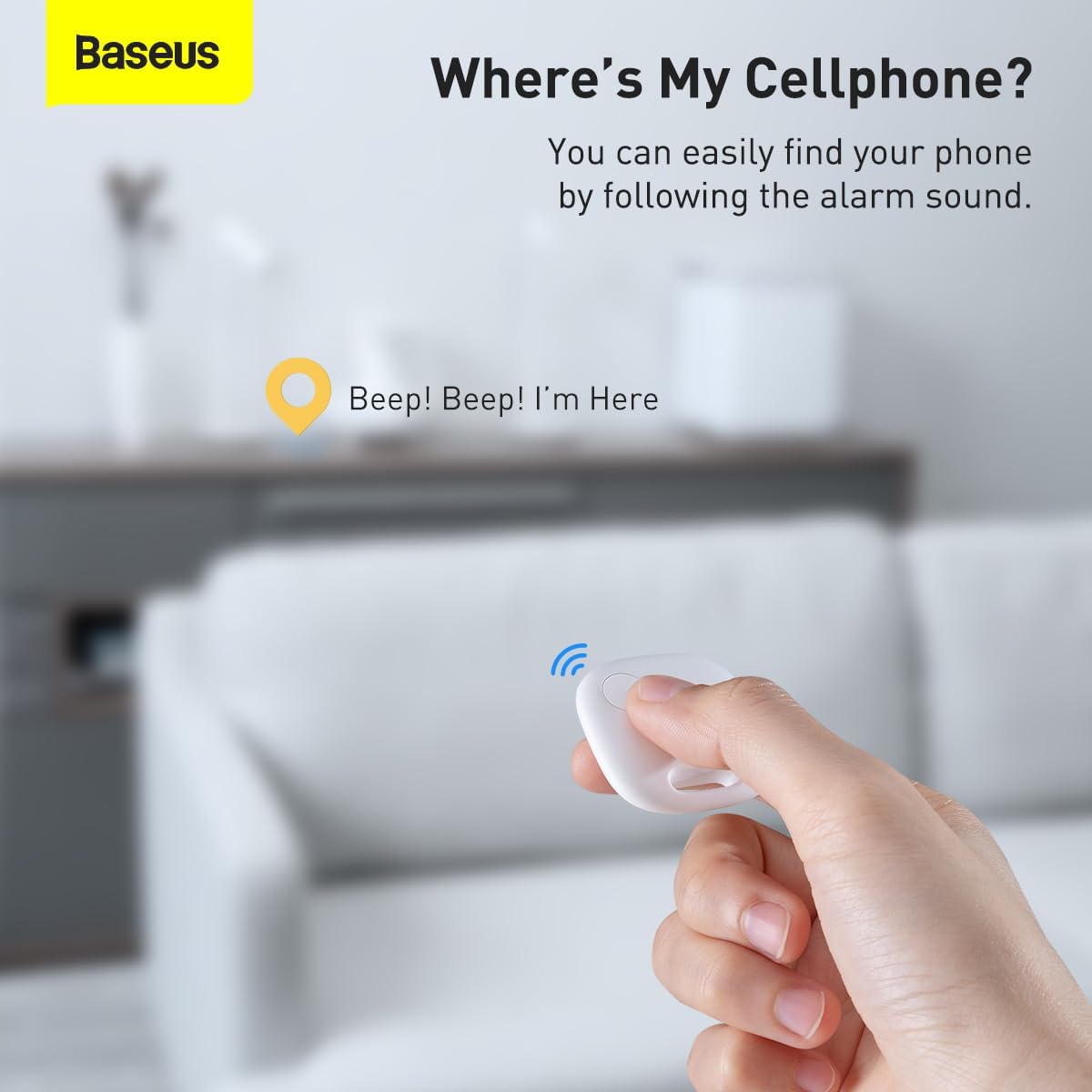 Baseus T2 Pro Smart Bluetooth Tracker, Smart Tag GPS Locator Tracking Device, Item Finder for Keys, Wallet, Luggage, Pets, Phone, etc – White — White