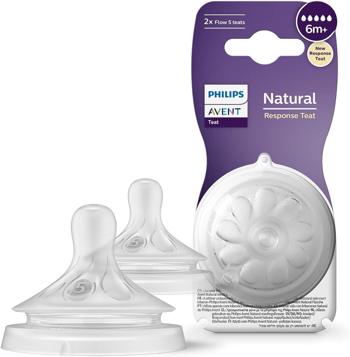 Philips AVENT Philips BPA Free Natural Fast Flow Nipples, 2-Pack