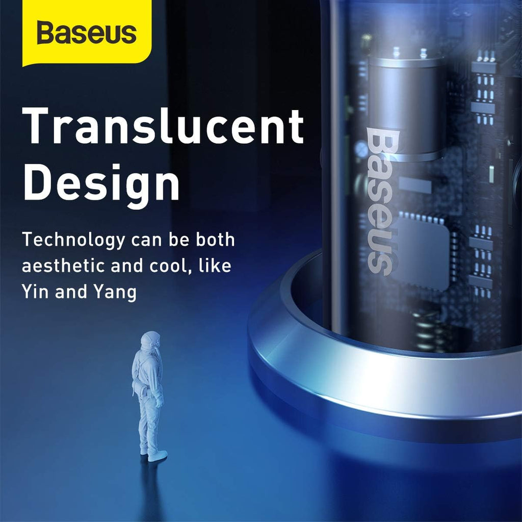 Baseus Particular Digital Display QC + PPS Dual Quick Charger Car Charger 65W Silver — Silver