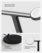 Belkin BoostCharge 3-in-1 Qi2 charger, MagSafe compatible wireless charging station, Qi2 Wireless Charger for Apple iPhone 17 Series, Air, Apple Watch, AirPods with Non-Slip Base, PSU Included - Black