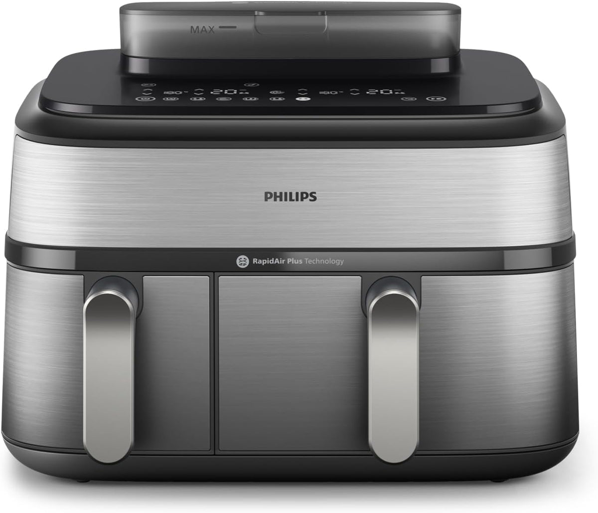 Philips Dual Basket AirFryer XXL With Steam, 9L/1.5KG, 2750W, 19 Functions — Silver