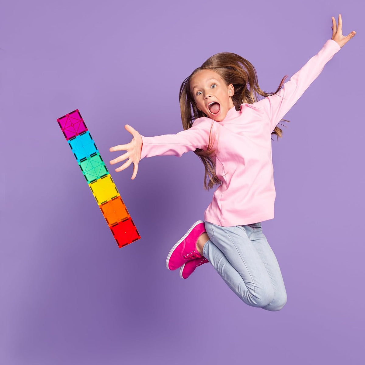 Gemmicc Deluxe Magnetic Tiles with 2 Cars — 136 Pieces — 136 Pieces