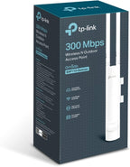TP-Link Omada EAP110-Outdoor N300 Wireless Outdoor Access Point, WiFi Coverage up to 200 meters, Passive PoE with Free PoE Injector, SDN Integrated Cloud Access & Omada App