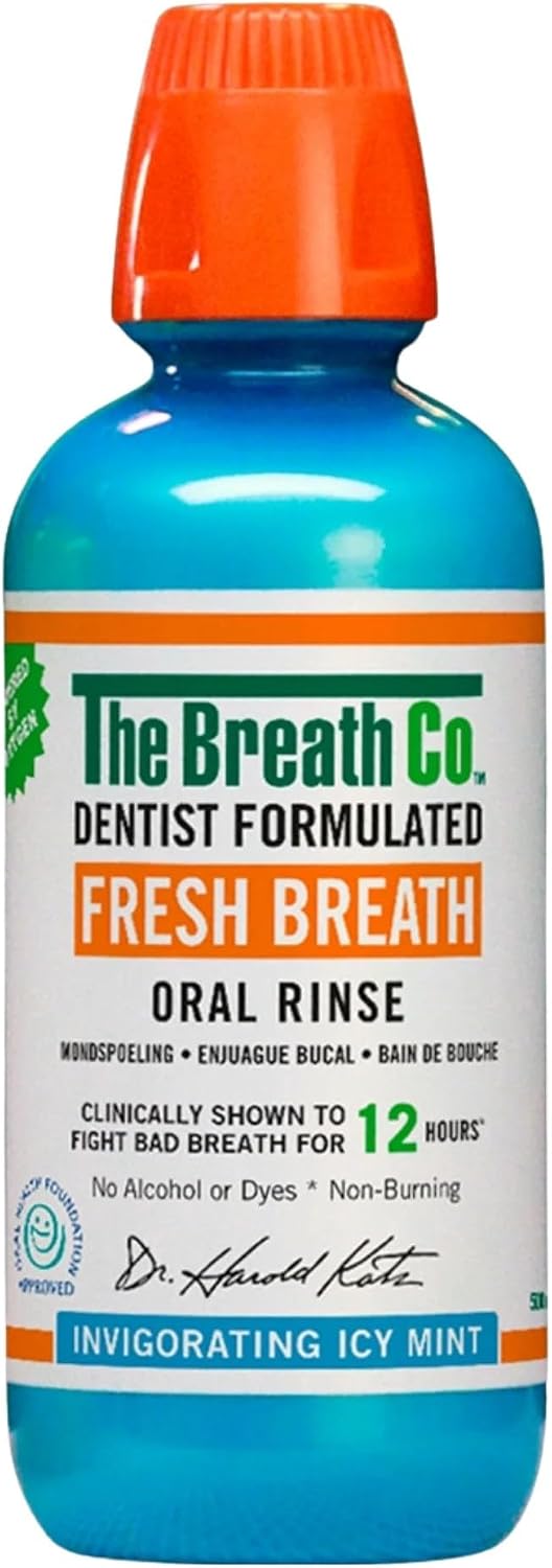 TheraBreath Fresh Breath Oral Rinse, Icy Mint, 500 ml — front product image